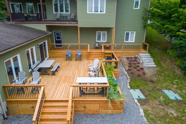 Outdoor entertainment space top view